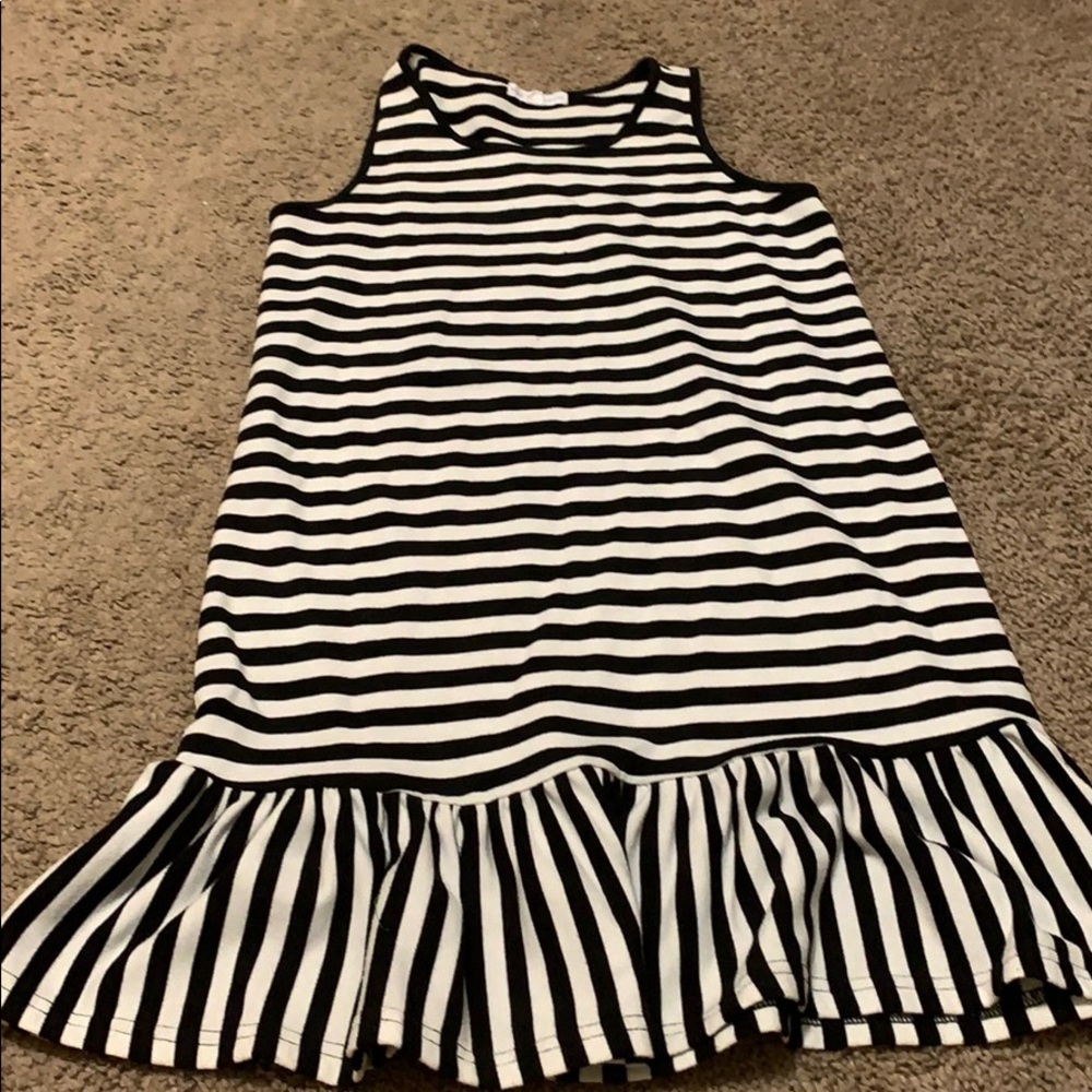 Striped Blacks and White Dress